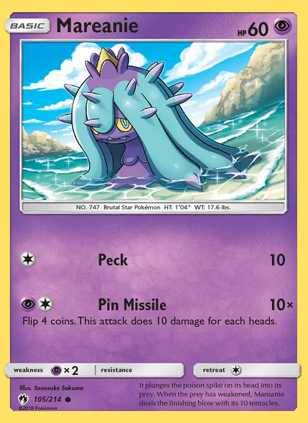 Mareanie #105 – Lost Thunder card