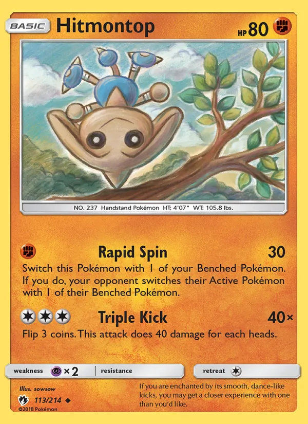 Hitmontop #113 – Lost Thunder card