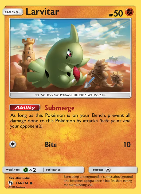 Larvitar #114 – Lost Thunder card