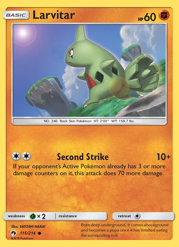 Larvitar #115 – Lost Thunder card