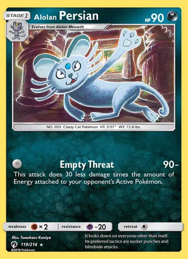 Alolan Persian #119 – Lost Thunder card