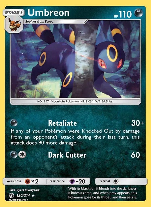 Umbreon #120 – Lost Thunder card