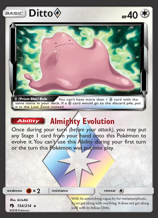 Ditto ◇ #154 – Lost Thunder card