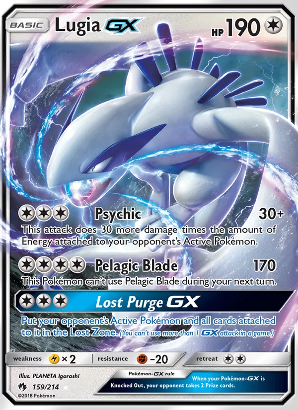 Lugia GX #159 – Lost Thunder card