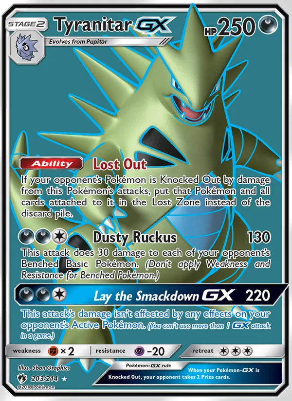 Tyranitar GX #203 – Lost Thunder card