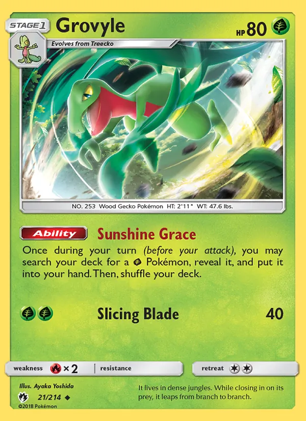 Grovyle #21 – Lost Thunder card