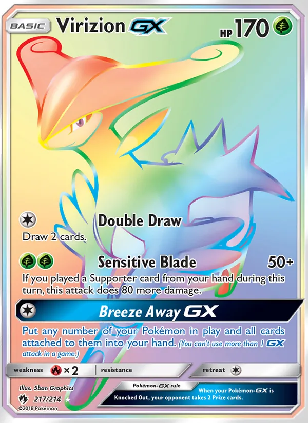 Virizion GX #217 – Lost Thunder card