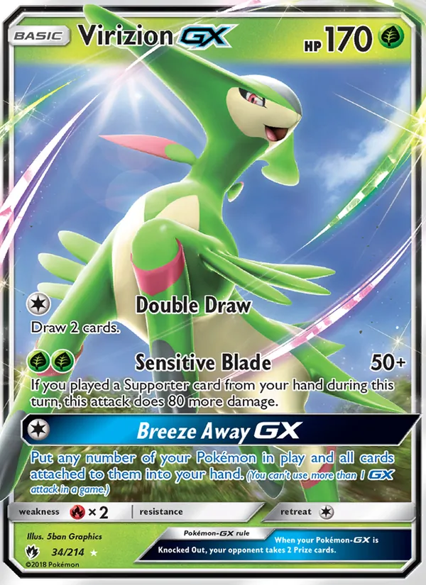 Virizion GX #34 – Lost Thunder card
