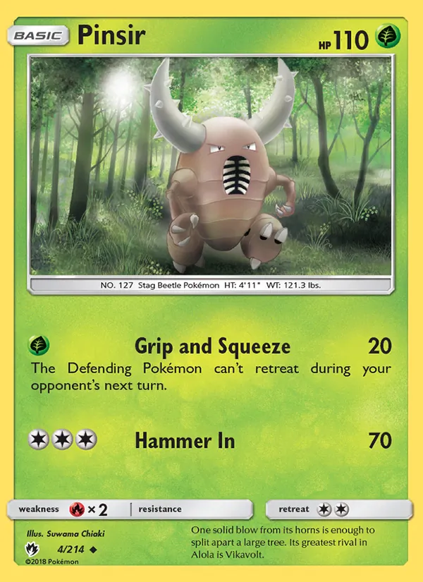 Pinsir #4 – Lost Thunder card