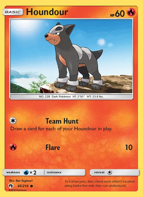 Houndour #45 – Lost Thunder card