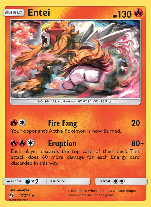 Entei #47 – Lost Thunder card