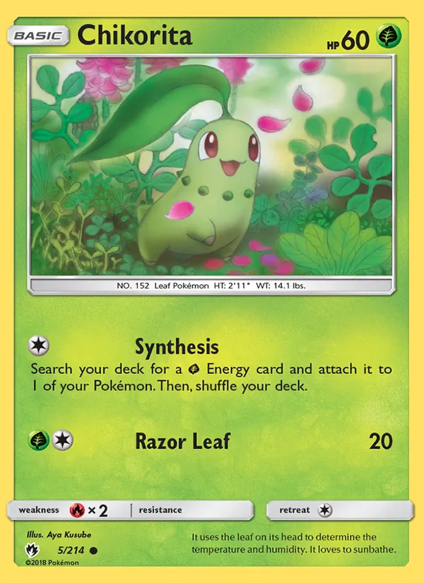 Chikorita #5 – Lost Thunder card