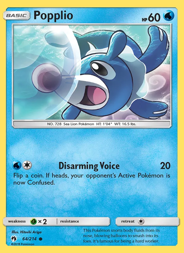 Popplio #64 – Lost Thunder card