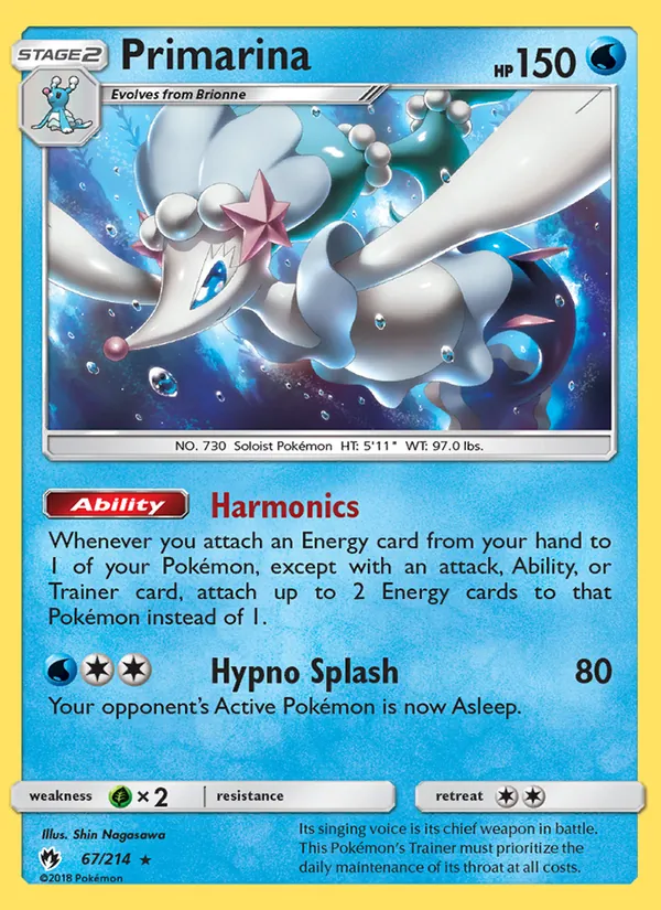 Primarina #67 – Lost Thunder card