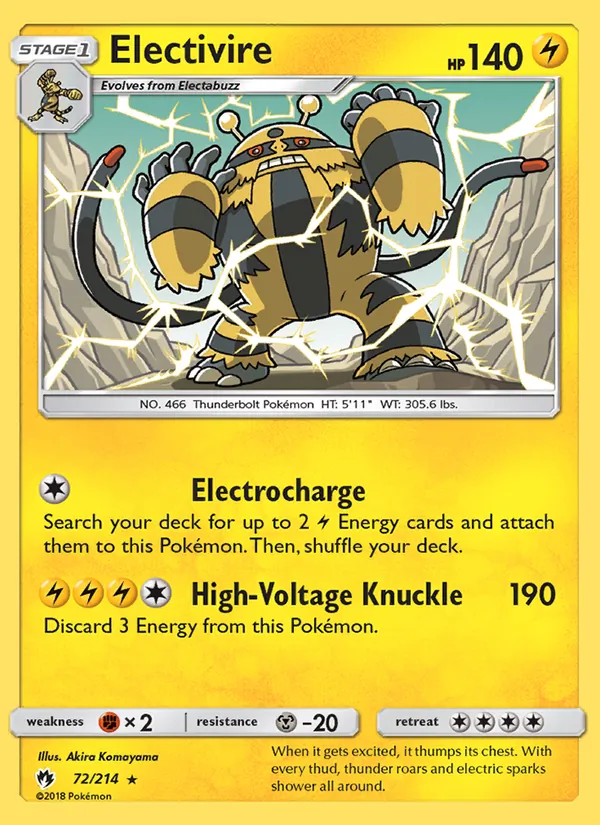 Electivire #72 – Lost Thunder card