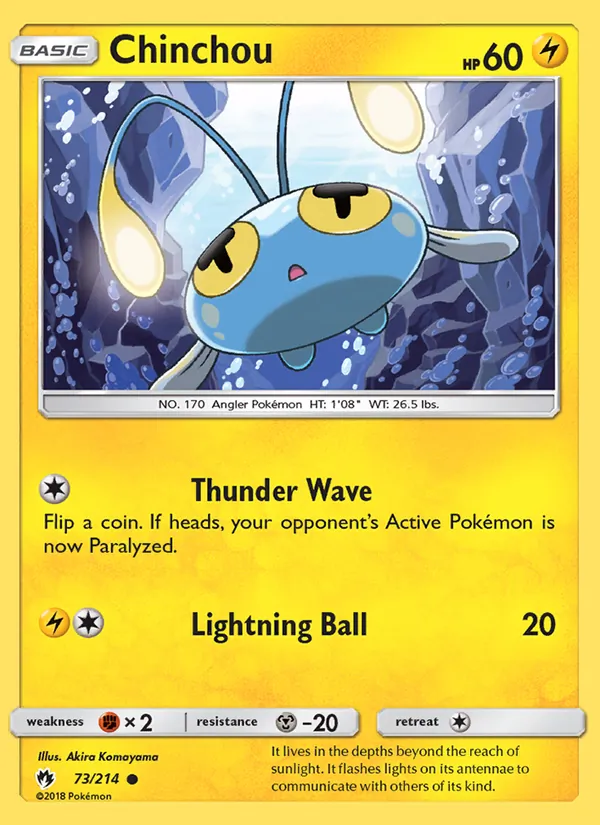 Chinchou #73 – Lost Thunder card