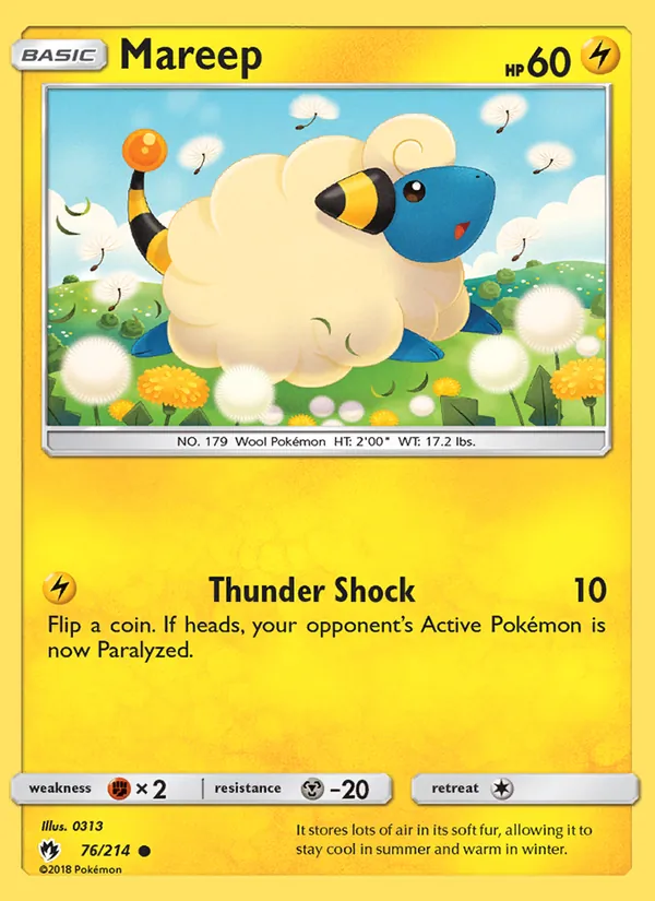 Mareep #76 – Lost Thunder card