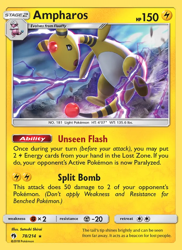 Ampharos #78 – Lost Thunder card