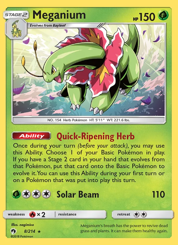 Meganium #8 – Lost Thunder card