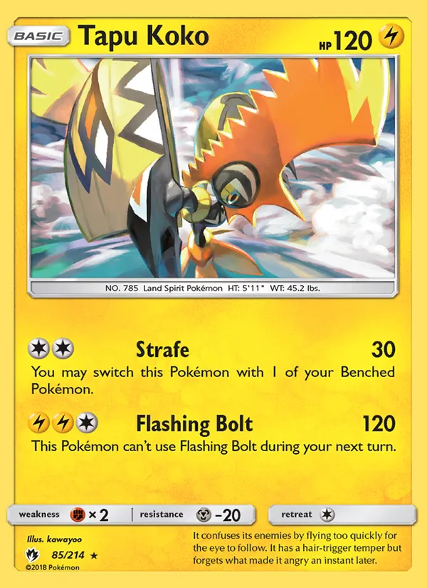 Tapu Koko #85 – Lost Thunder card