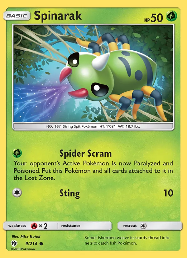 Spinarak #9 – Lost Thunder card