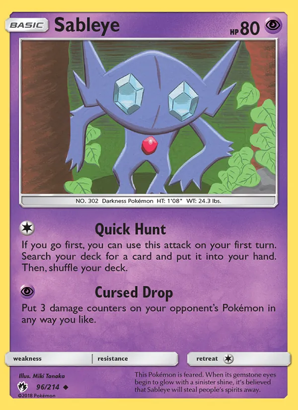 Sableye #96 – Lost Thunder card