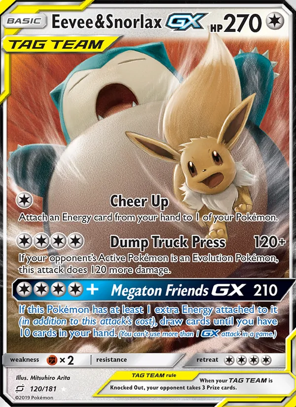 Eevee & Snorlax GX #120 – Team Up card