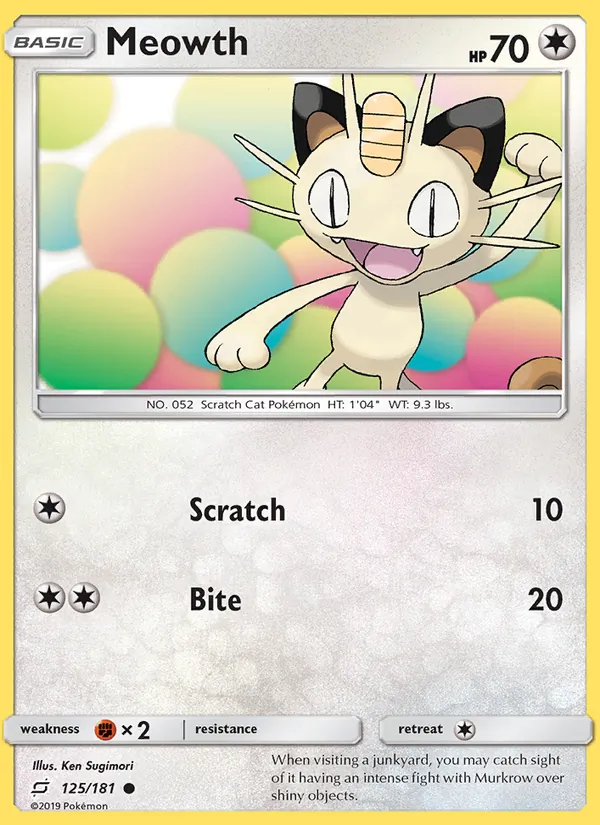Meowth #125 – Team Up card