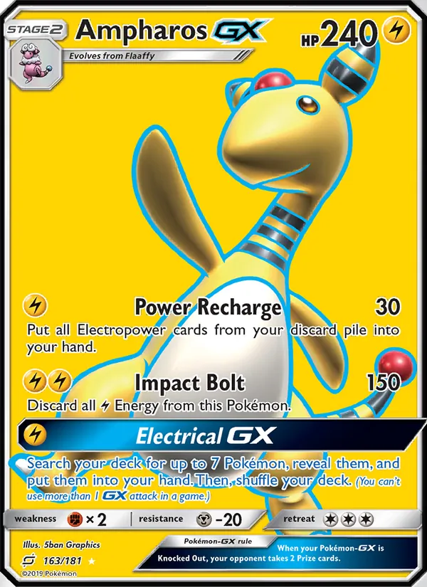 Ampharos GX #163 – Team Up card