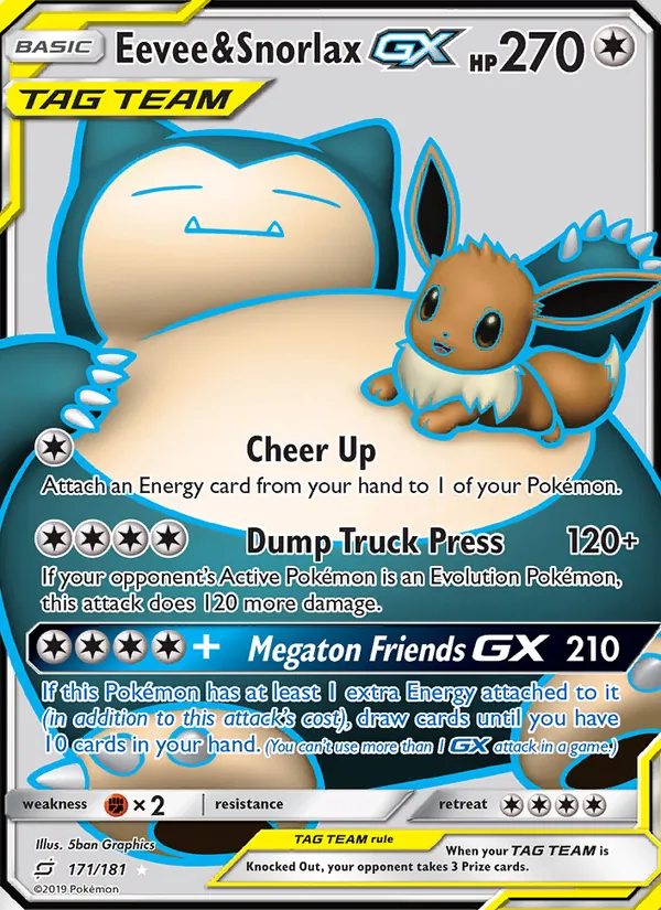 Eevee & Snorlax GX #171 – Team Up card