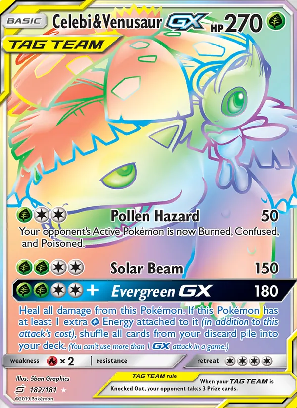 Celebi & Venusaur GX #182 – Team Up card