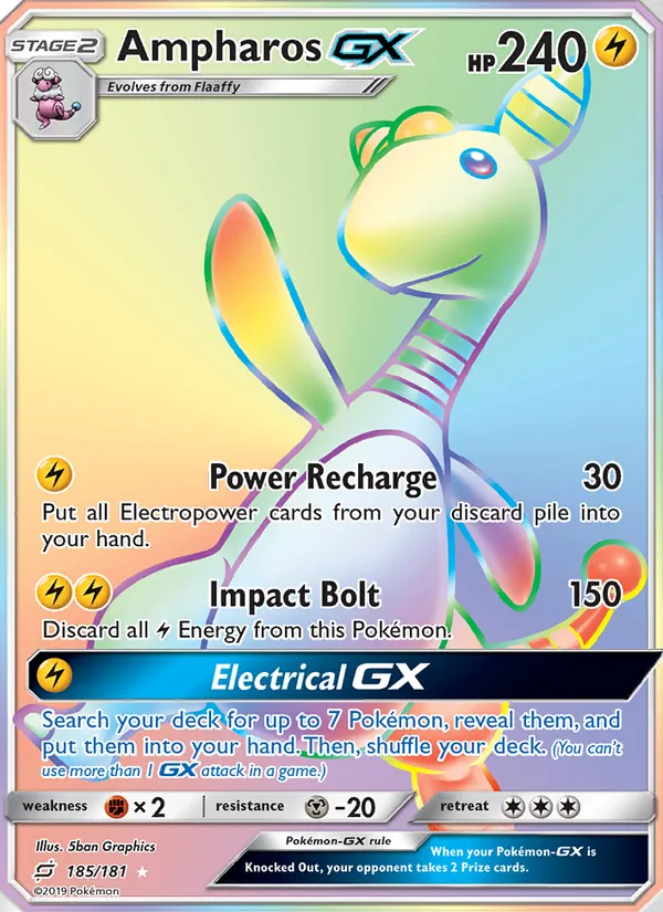 Ampharos GX #185 – Team Up card