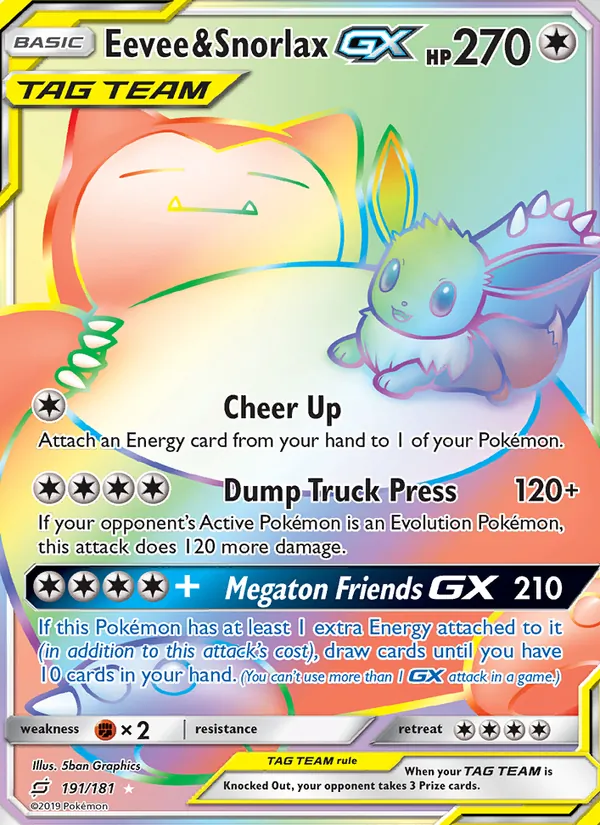 Eevee & Snorlax GX #191 – Team Up card