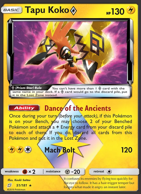Tapu Koko ◇ #51 – Team Up card