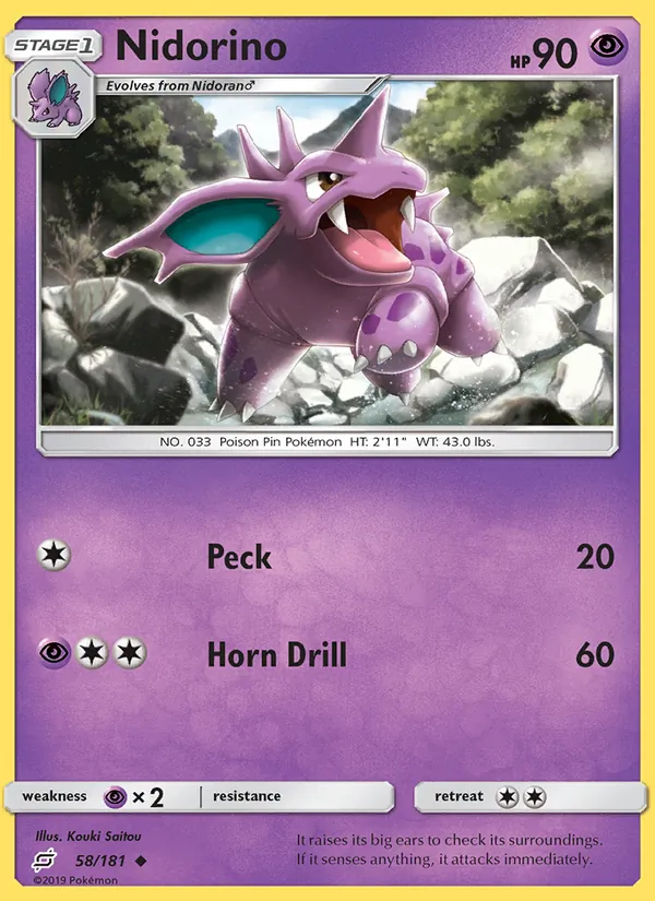 Nidorino #58 – Team Up card