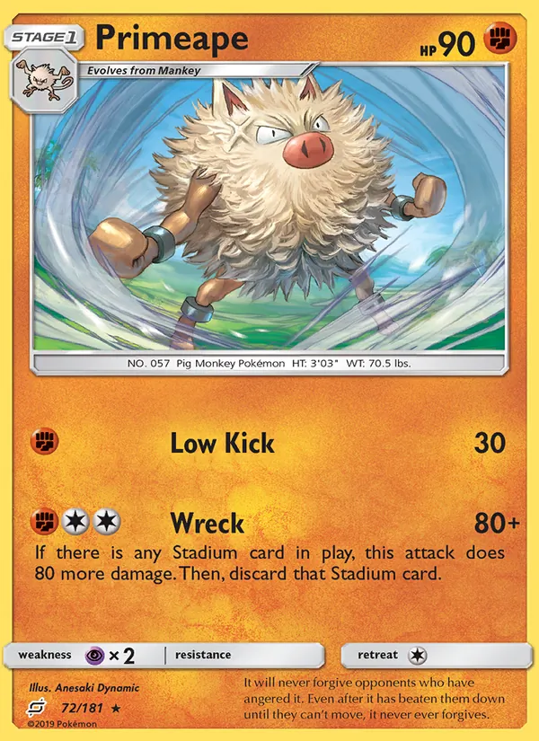 Primeape #72 – Team Up card