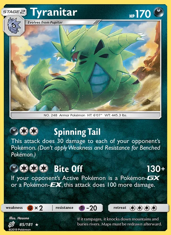 Tyranitar #85 – Team Up card