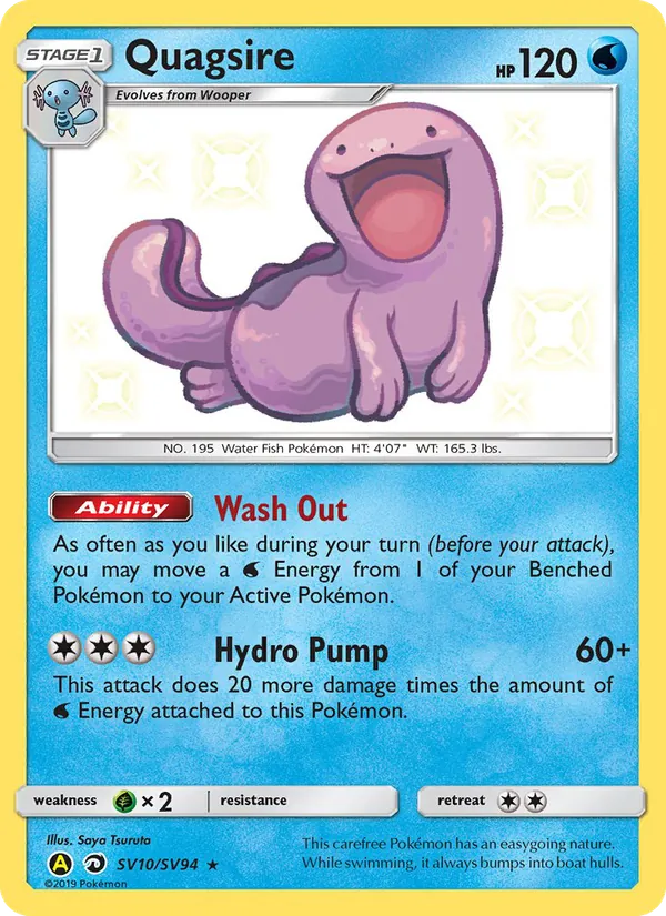 Quagsire #SV10 – Hidden Fates Shiny Vault card