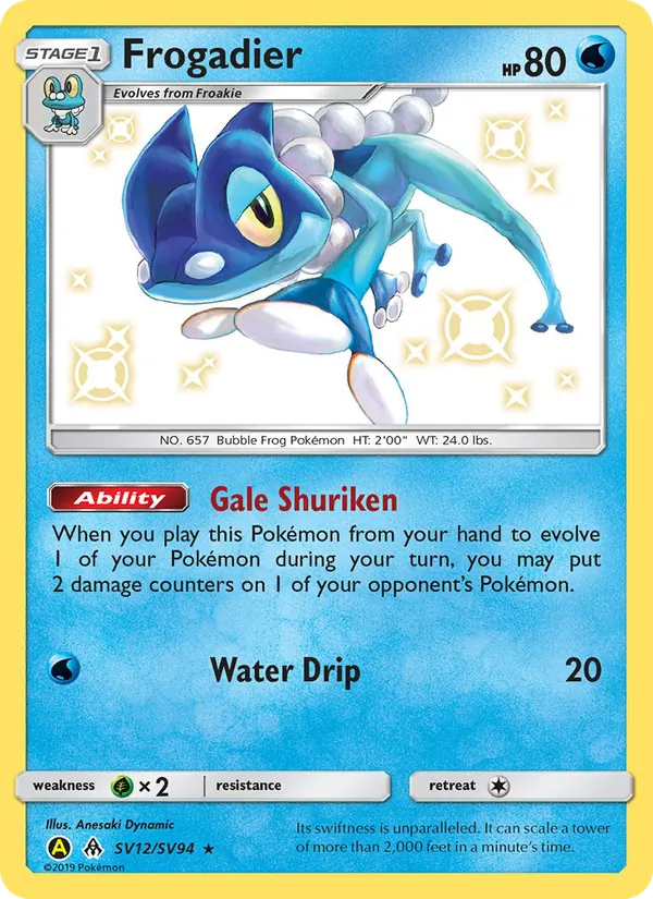 Frogadier #SV12 – Hidden Fates Shiny Vault card