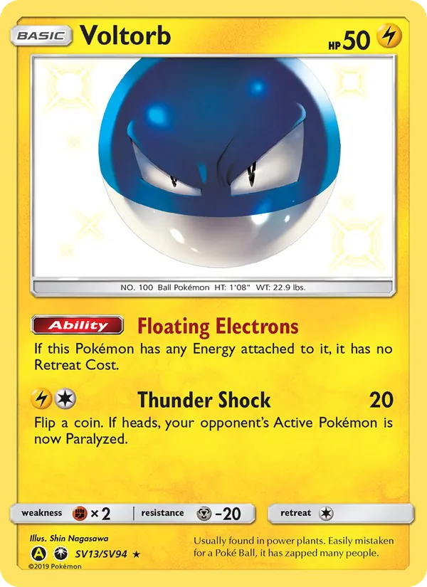 Voltorb #SV13 – Hidden Fates Shiny Vault card
