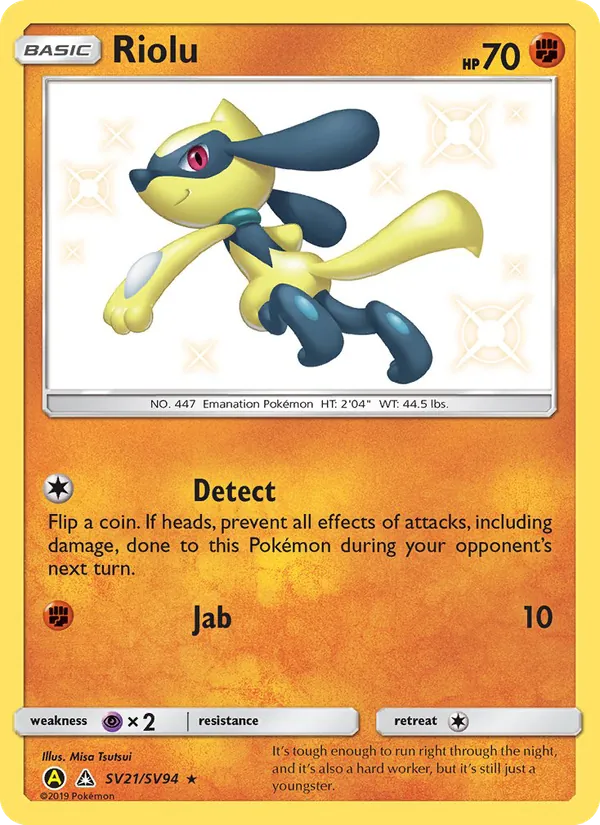 Riolu #SV21 – Hidden Fates Shiny Vault card