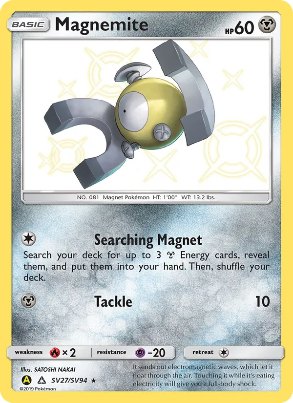 Magnemite #SV27 – Hidden Fates Shiny Vault card