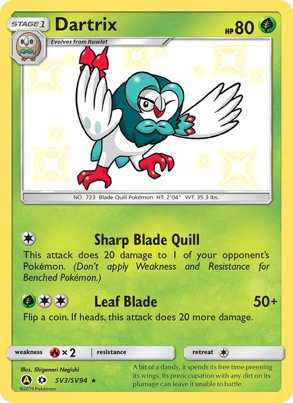Dartrix #SV3 – Hidden Fates Shiny Vault card