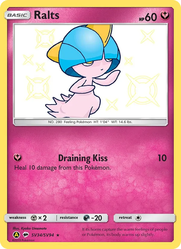 Ralts #SV34 – Hidden Fates Shiny Vault card