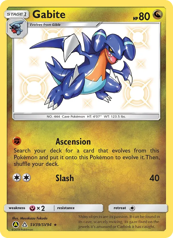 Gabite #SV39 – Hidden Fates Shiny Vault card
