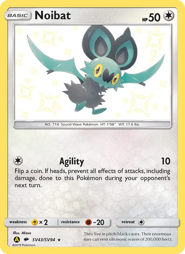 Noibat #SV43 – Hidden Fates Shiny Vault card
