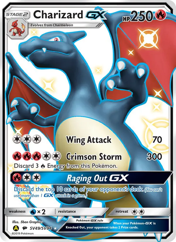 Charizard-GX #SV49 – Hidden Fates Shiny Vault card