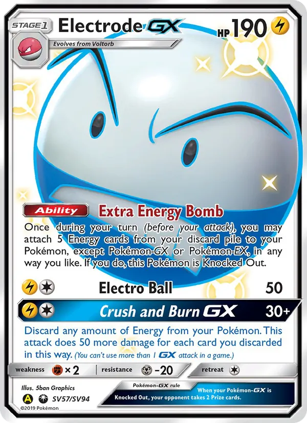 Electrode-GX #SV57 – Hidden Fates Shiny Vault card