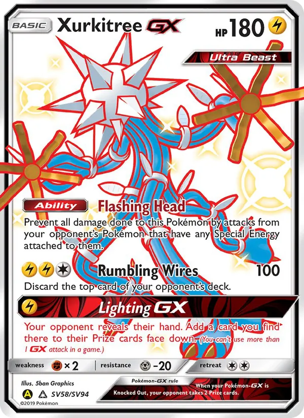 Xurkitree-GX #SV58 – Hidden Fates Shiny Vault card
