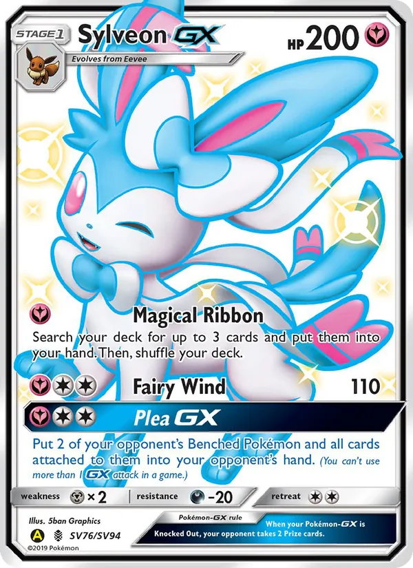 Sylveon-GX #SV76 – Hidden Fates Shiny Vault card
